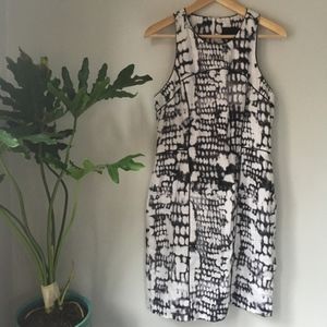 NWT Cynthia Rowley Linen Black & White Sheath Dres